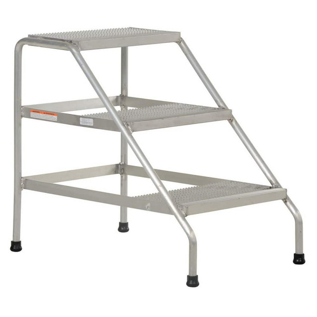 Vestil SSA-3 3-Step Aluminum Step Ladder: 30" High