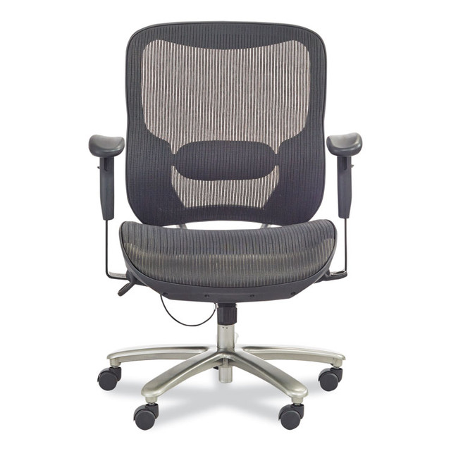 SAFCO PRODUCTS 3505BL Lineage Big and Tall All-Mesh Task Chair, Supports Up to 400 lb, 19.5" to 23.25" Seat Height, Black Seat, Chrome Base