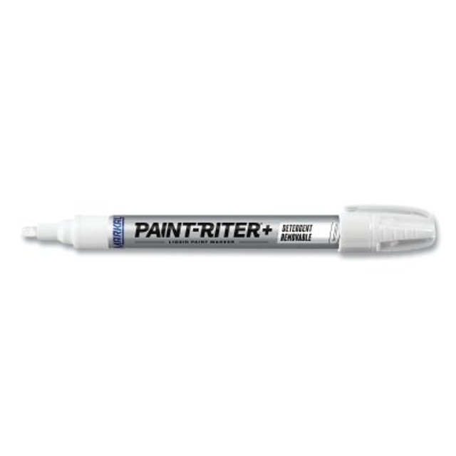 LA-CO Industries Inc Markal® Paint-Riter®+ Detergent Removable Marker, White, 1/8 in, Medium Tip