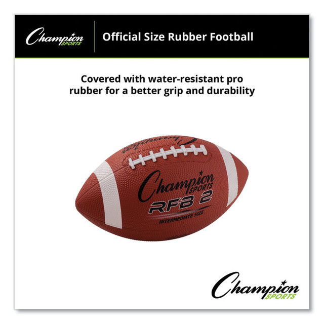 CHAMPION SPORT Sports RFB2 Rubber Sports Ball, Football, Intermediate/Youth Size, Brown