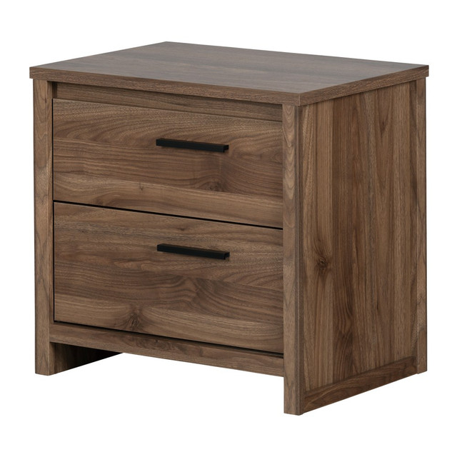 SOUTH SHORE IND LTD South Shore 11938  Tao 2-Drawer Nightstand, 22-1/2inH x 23-3/4inW x 17inD, Natural Walnut