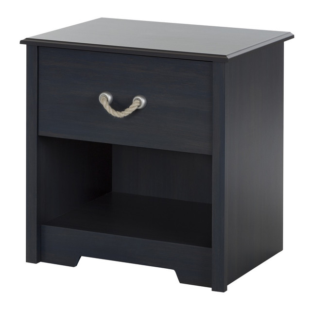 SOUTH SHORE IND LTD 10418 South Shore Aviron 1-Drawer Nightstand, 22-1/2inH x 21-3/4inW x 17-1/2inD, Blueberry