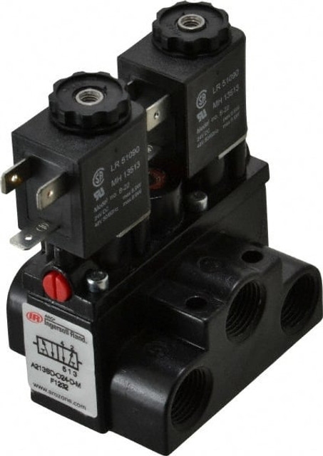 ARO/Ingersoll-Rand A213SD-024-D 3/8" Inlet x 3/8" Outlet, Solenoid Actuator, Solenoid Return, 2 Position, Body Ported Solenoid Air Valve