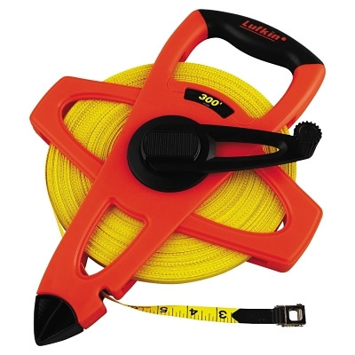 Apex Tool Group Crescent Lufkin® Hi-Viz® Orange Reel Fiberglass Tape, 1/2 in x 300 ft , SAE, Orange