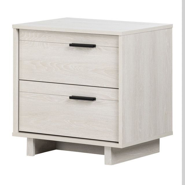 SOUTH SHORE IND LTD 11952 South Shore Fynn 2-Drawer Nightstand, 22-1/4inH x 22-1/4inW x 16-1/2inD, Winter Oak SOUTH SHORE IND LTD 11952 South Shore Fynn 2-Drawer Nightstand, 22-1/4inH x 22-1/4inW x 16-1/2inD, Winter Oak