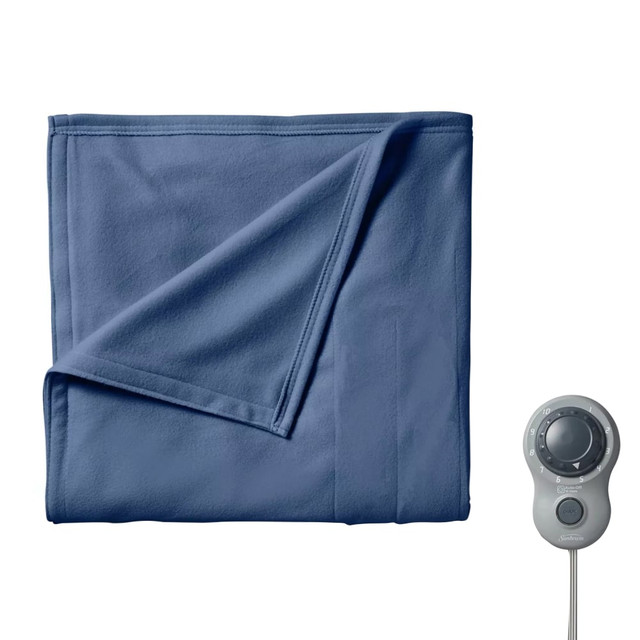 NEWELL BRANDS INC. 995117979M Sunbeam Twin-Size Electric Fleece Heated Blanket, 62in x 84in, Blue NEWELL BRANDS INC. 995117979M Sunbeam Twin-Size Electric Fleece Heated Blanket, 62in x 84in, Blue