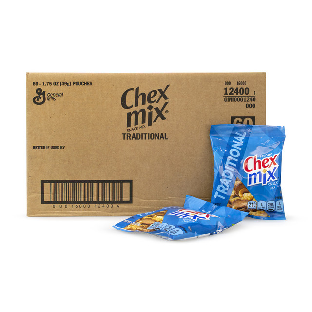 GENERAL MILLS, INC. 12400 Chex Mix Traditional Snack Mix, 1.75 Oz, Pack Of 60 Bags GENERAL MILLS, INC. 12400 Chex Mix Traditional Snack Mix, 1.75 Oz, Pack Of 60 Bags