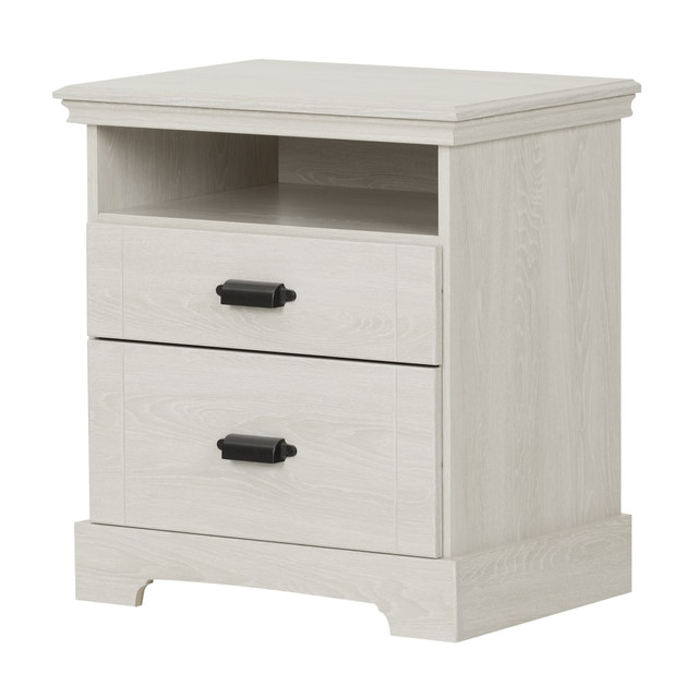 SOUTH SHORE IND LTD South Shore 10247  Avilla 2-Drawer Nightstand, 25inH x 24-1/2inW x 17-1/2inD, Winter Oak