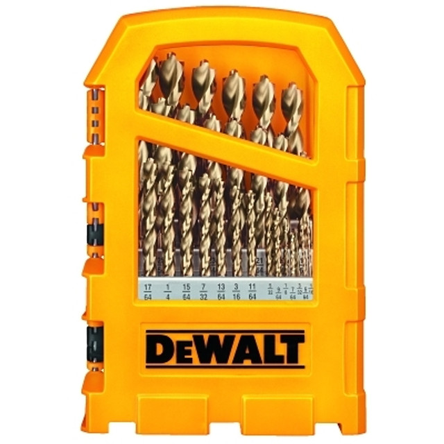 DeWalt® DW1969 Pilot Point® 29-Piece Gold Ferrous Oxide Drill Bit Set, 1/16 in to 1/2 in