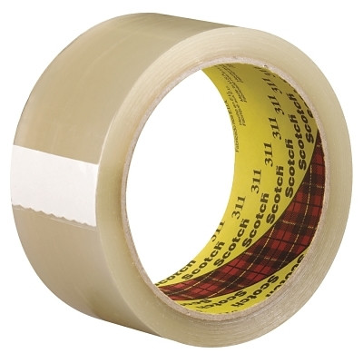 3M™ Scotch® High Tack Box Sealing Tape 311+, 2 in W x 109.36 yd, 2.05 mil, Clear
