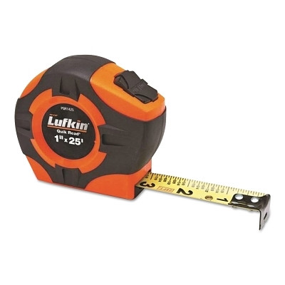 Apex Tool Group Crescent Lufkin® Quickread Power Return Tape, 25 ft x 1 in, SAE, Single Sided, Hi-Viz Orange