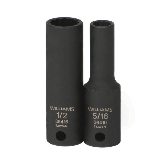 Williams JHW36432 Impact Sockets; Socket Size (Decimal Inch): 1 ; Number Of Points: 12 ; Drive Style: Square ; Overall Length (mm): 63.5mm ; Material: Steel ; Finish: Black Oxide