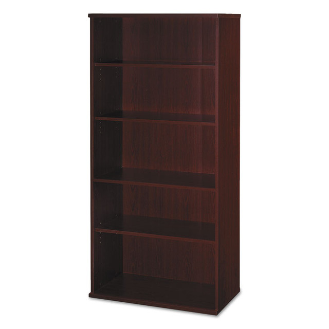 BUSH INDUSTRIES WC36714 Series C Collection Bookcase, Five-Shelf, 35.63w x 15.38d x 72.78h, Mahogany