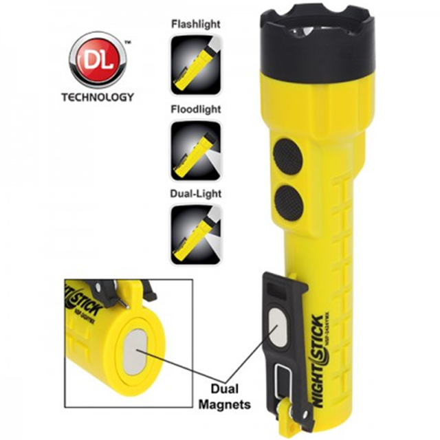 Nightstick NSP-2424YMX X-Series Dual-Light Flashlight w/Dual Magnets