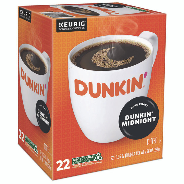 KEURIG DR PEPPER Dunkin Donuts® 12798 K-Cup Pods, Original Dark Roast, 22/Box