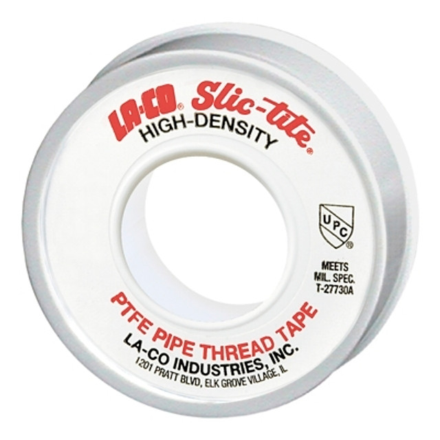 LA-CO Industries Inc LA-CO® Slic-Tite® PTFE Thread Tape, 300 in L, 3/4 in W, 3 mil, White LA-CO Industries Inc LA-CO® Slic-Tite® PTFE Thread Tape, 300 in L, 3/4 in W, 3 mil, White