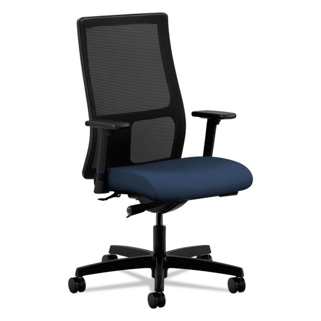 HON COMPANY IW103CU98 Ignition Series Mesh Mid-Back Work Chair, Supports Up to 300 lb, 17" to 22" Seat Height, Navy Seat, Black Back/Base