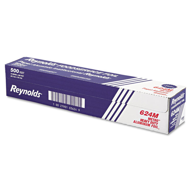 REYNOLDS FOOD PACKAGING Wrap® 624M Metro Aluminum Foil Roll, Heavy Duty Gauge, 18" x 500 ft