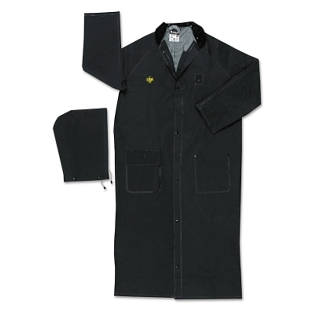 MCR Safety Classic Plus Series Rider Coat, 3X-Large, PVC/Polyester, Black MCR Safety Classic Plus Series Rider Coat, 3X-Large, PVC/Polyester, Black