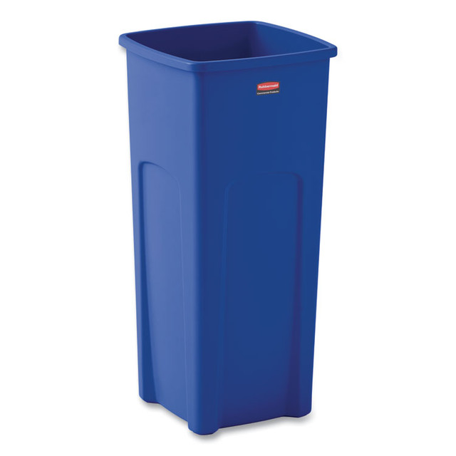 RUBBERMAID COMMERCIAL PROD. 356973BE Untouchable Square Waste Receptacle, 23 gal, Plastic, Blue