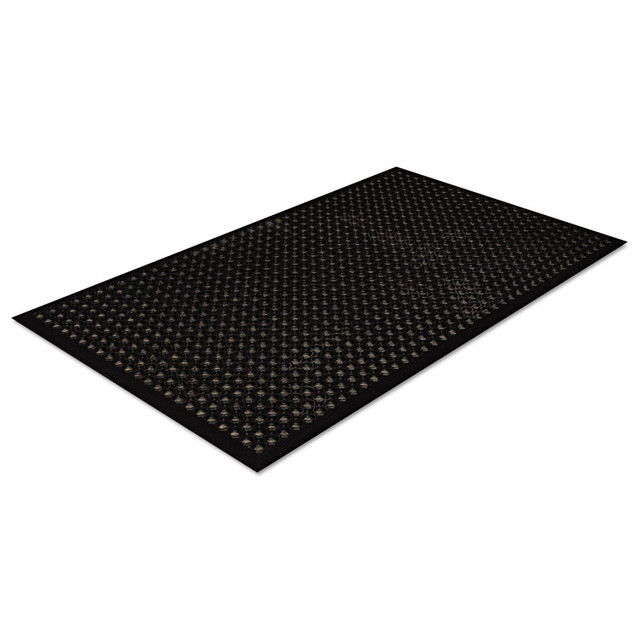 CROWN MATS & MATTING WSCT35BK Safewalk-Light Wet/Oily Floor Anti-Fatigue Drainage Mats, 0.5" Thick, 36" x 60", Black Perforated Surface