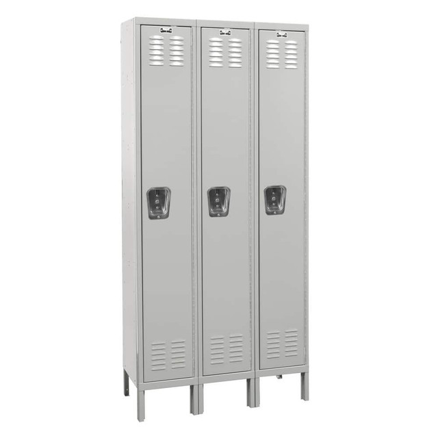 Hallowell U3228-1PL 3-Wide Locker: 12" Wide, 11" Deep, 78" High, Padlock