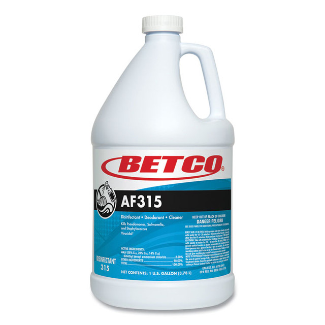 BETCO CORPORATION 3150400 AF315 Disinfectant Cleaner, Citrus Floral Scent, 1 gal Bottle, 4/Carton