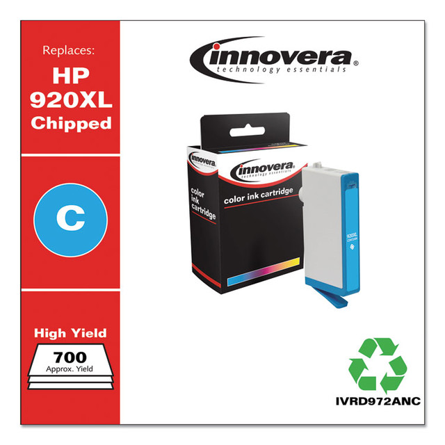 INNOVERA D972ANC Remanufactured Cyan High-Yield Ink, Replacement for 920XL (CD972AN), 700 Page-Yield