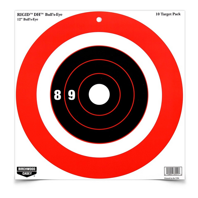 Birchwood Casey BC-37211 Rigid 12 Inch Bull's-Eye DH, 10 targets