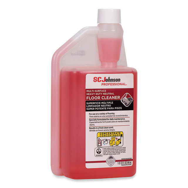 SC JOHNSON Professional® 680081 Heavy Duty Neutral Floor Cleaner, Fresh Scent, 32 oz Squeeze and Pour Bottle, 6/Carton