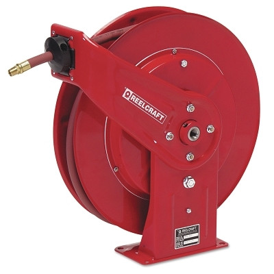 Reelcraft Heavy Duty Spring Retractable Hose Reel, 3/8 in x 50 ft