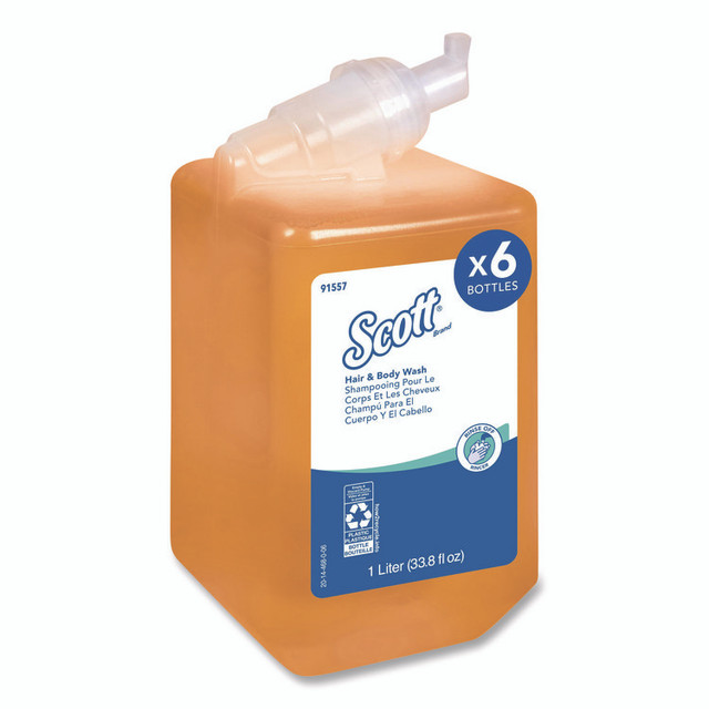 KIMBERLY-CLARK PROFESSIONAL Scott® 91557 Essential Hair and Body Wash, Citrus Floral Scent, 1 L, 6/Carton