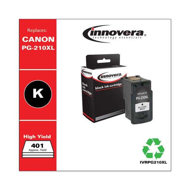INNOVERA PG210XL Remanufactured Black High-Yield Ink, Replacement for PG-210XL (2973B001), 401 Page-Yield