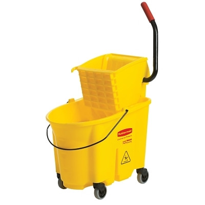 Newell Brands Rubbermaid Commercial WaveBrake™ Bucket/Wringer Combination Pack, 35 qt, Yellow