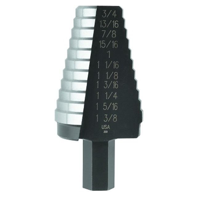 Irwin® Tools Irwin® High Speed Steel Fractional Hole Enlarging, 13/16 in to 1-3/8 in, 10 Steps Irwin® Tools Irwin® High Speed Steel Fractional Hole Enlarging, 13/16 in to 1-3/8 in, 10 Steps