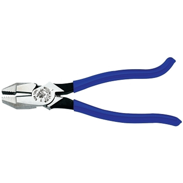 Klein Tools D2139ST Ironworker's Side-Cutting Square Nose Pliers, 9.35 in OAL, High-Leverage, Heavy-Duty Knurled