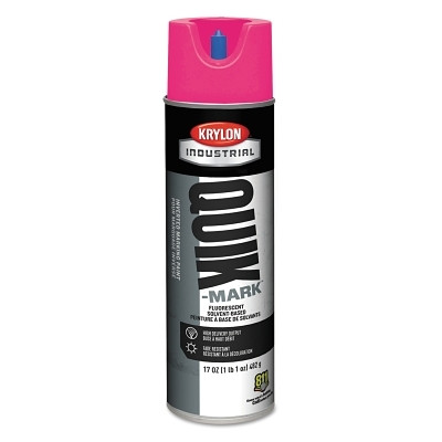 Krylon® Industrial Krylon® Quik-Mark™ Solvent-Based Inverted Marking Paint, 17 oz wt, Aerosol Can, Fluorescent Hot Pink