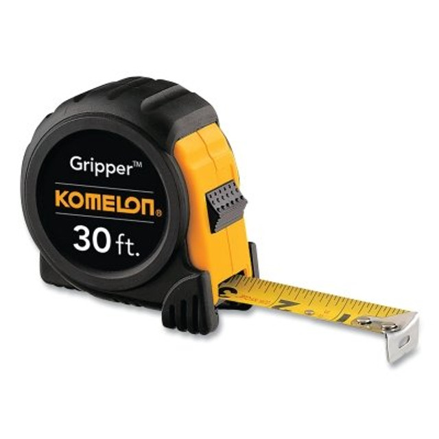 Komelon USA Gripper™ Series Power Tape, 1 in W x 30 ft L, SAE, Acrylic Coated Yellow Blade, Yellow/Black Case