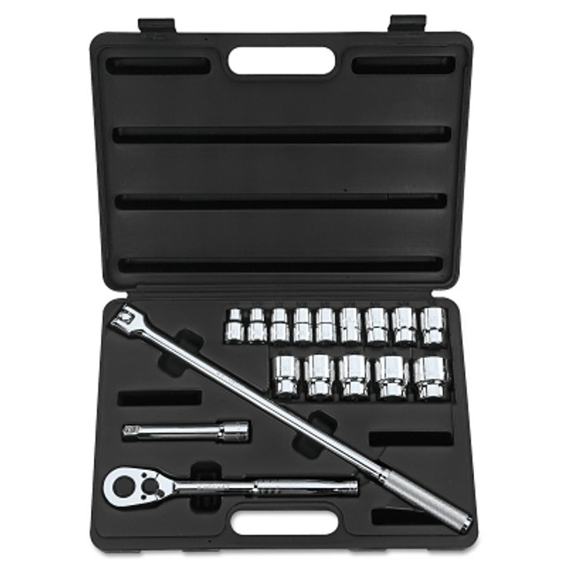 Stanley® Products Stanley® Socket Set, 17-Pc, 1/2 in, 12-point, SAE