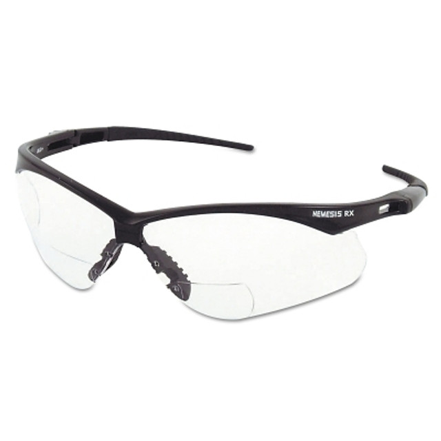 Kimberly-Clark Professional KleenGuard™ 28627 V60 Nemesis™ Rx Readers Prescription Safety Glasses, Clear, Polycarbonate Scratch-Resistant Lens, Black Frame/Temples, +2.5