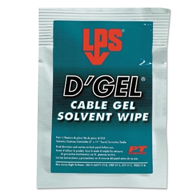 ITW Pro Brands LPS® 61244 D'Gel Cable Gel Solvents, Individually Wrapped Wipes
