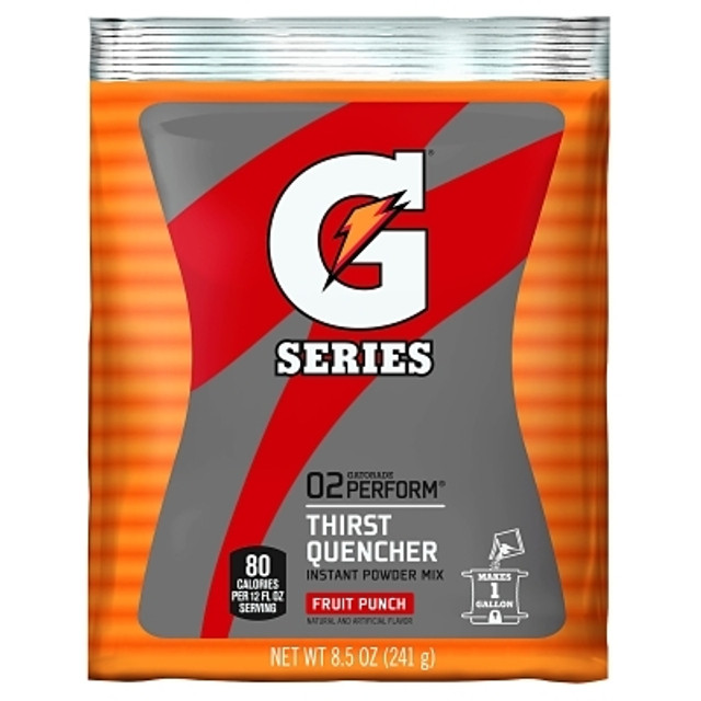 Gatorade® G Series 02 Perform® Thirst Quencher Instant Powder, 8.5 oz, Pouch, 1 gal Yield, Fruit Punch