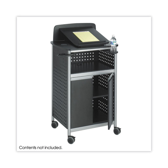 SAFCO PRODUCTS 8922BL Scoot Multipurpose Mobile Lectern, 28.75 x 22 x 49.75, Black/Silver