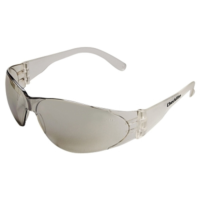 MCR Safety Checklite® CL1 Frameless Safety Glasses, Polycarbonate I/O Clear Mirror Lens, Duramass®, Clear Polycarbonate Temples
