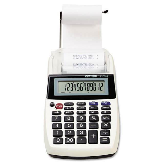 VICTOR TECHNOLOGY LLC 1205-4 1205-4 Palm/Desktop One-Color Printing Calculator, Black Print, 2 Lines/Sec