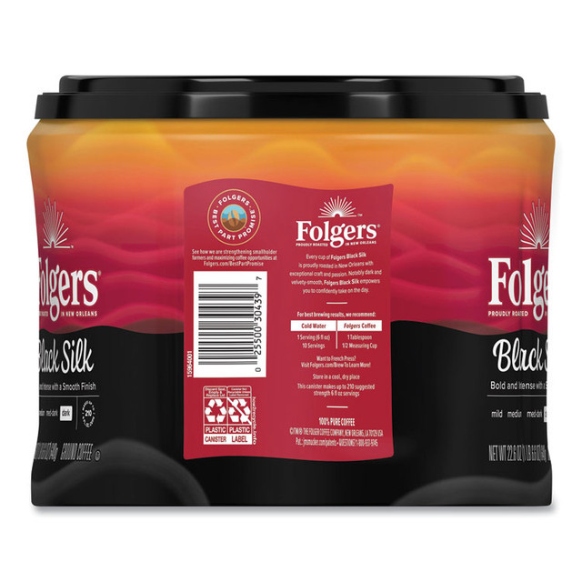 KEURIG DR PEPPER Folgers® 20540 Coffee, Black Silk, 22.6 oz Canister