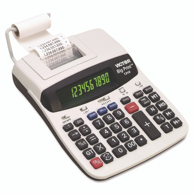 VICTOR TECHNOLOGY LLC 1310 1310 Big Print Commercial Thermal Printing Calculator, Black Print, 6 Lines/Sec