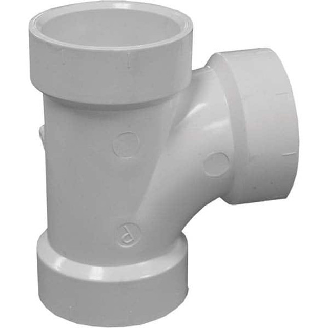 Jones Stephens PST114 Drain, Waste & Vent Sanitary Tee: 1-1/4" Fitting, Hub x Hub x Hub, Polyvinylchloride