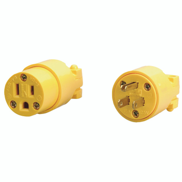 Southwire Replacement Connector and Plug, 15 A, 125 V, 3-Wire, Vinyl, Male Southwire Replacement Connector and Plug, 15 A, 125 V, 3-Wire, Vinyl, Male