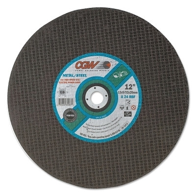 CGW Abrasives Cut-Off Wheel, Gas Saws, 14 in Dia, 5/32 in Thick, 1 in Arbor, 24 Grit